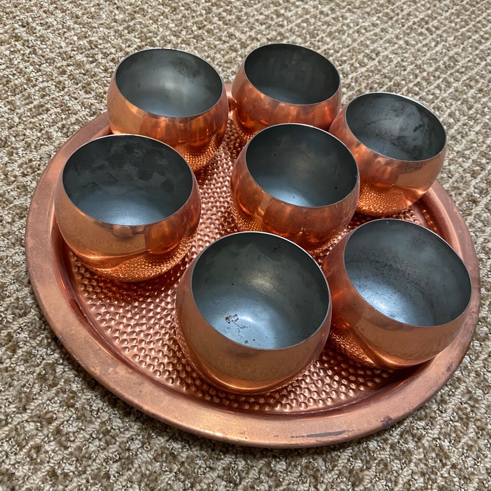 Vintage Copper Drink Set
